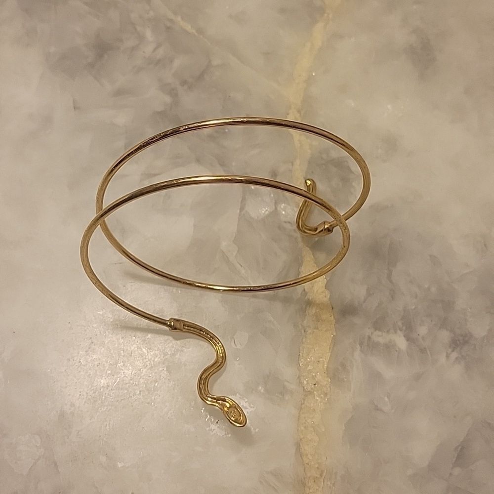 Jules Smith Snake Charmer Arm Cuff Bracelet 12KT Gold Wrap Dainty Feminine Boho - Picture 5 of 6